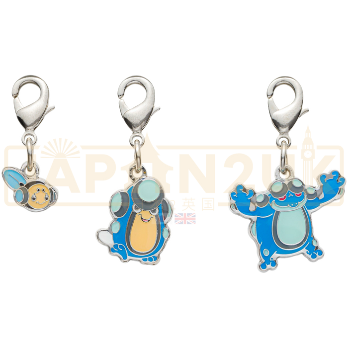 Pokemon Center Japan - 0535 / 0536 / 0537 Tympole, Palpitoad & Seismitoad Metal Charm/Keychain