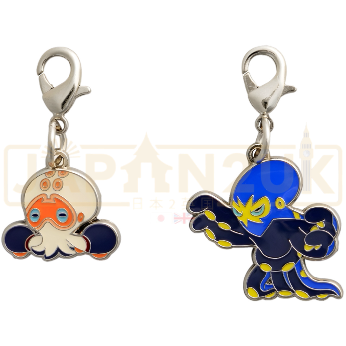 Pokemon Center Japan - 0852 / 0853 Clobbopus & Grapploct Metal Charm/Keychain