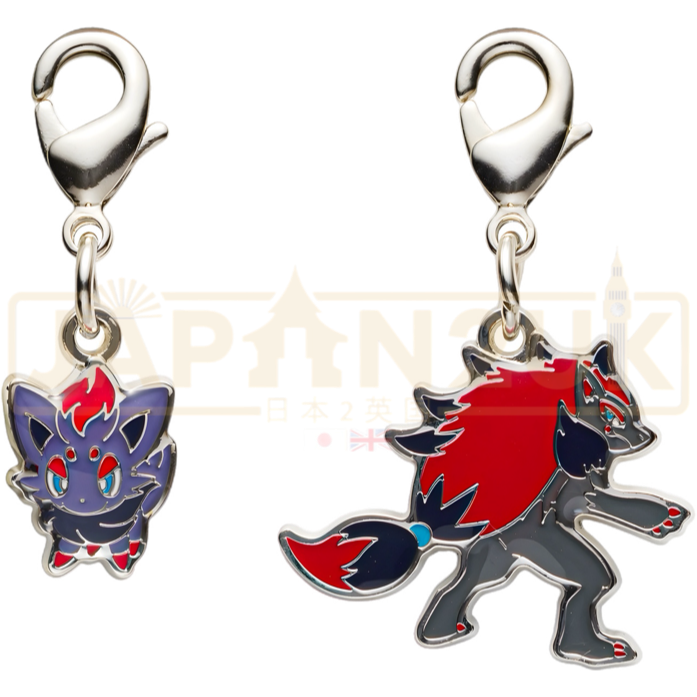 Pokemon Center Japan - 0570 / 0571 Zorua & Zoroark Metal Charm/Keychain