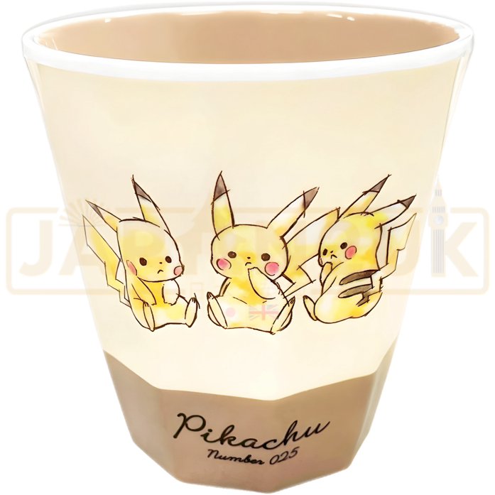 Pokemon Center Japan Pikachu Number 025 White/Bown Plastic Cup