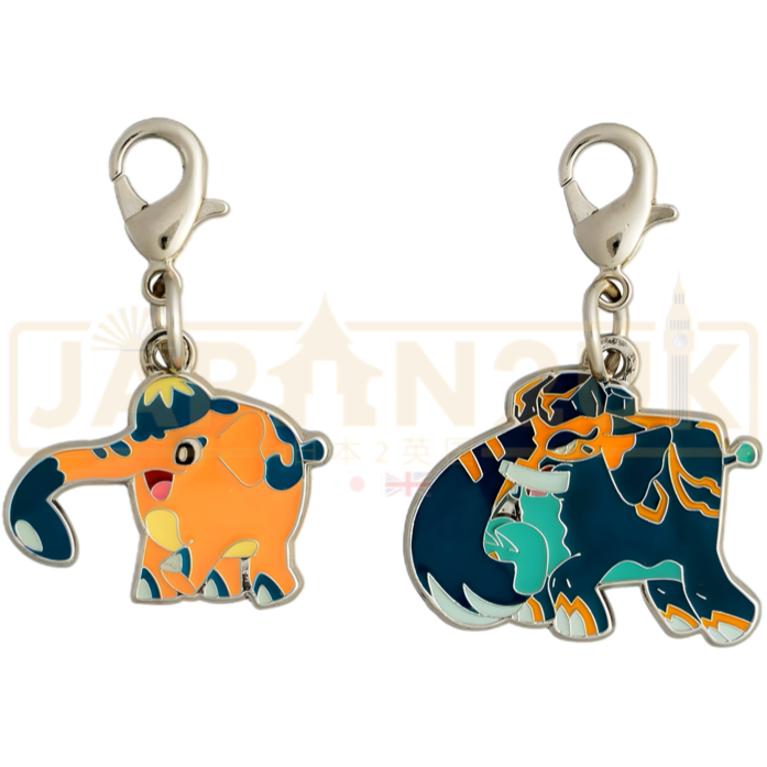 Pokemon Center Japan - 0878 / 0879 Cufant & Copperajah Metal Charm/Keychain