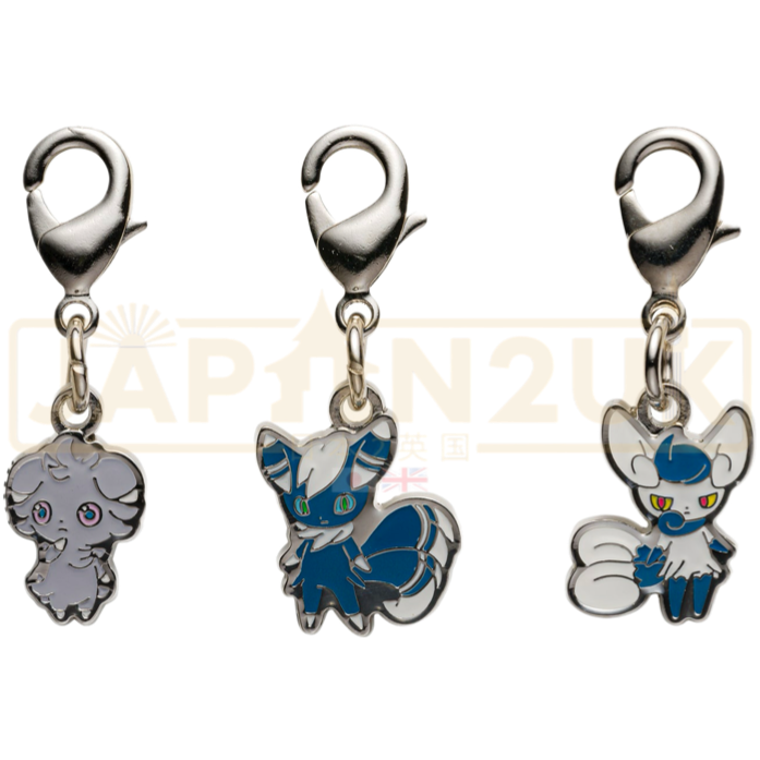 Pokemon Center Japan - 0677 / 0678 Espurr & Meowstic (Both Forms) Metal Charm/Keychain