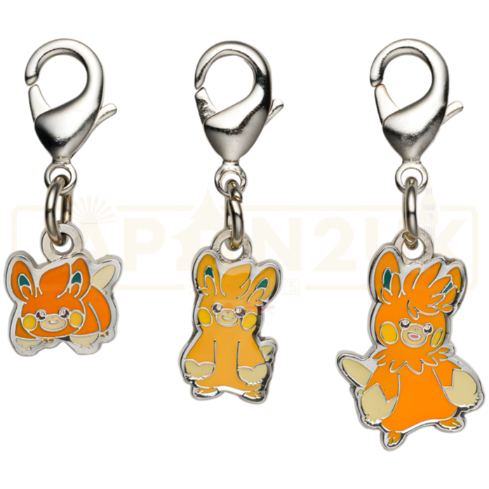 Pokemon Center Japan - 0921 / 0922 / 0923 Pawmi, Pawmo & Pawmot Metal Charm/Keychain