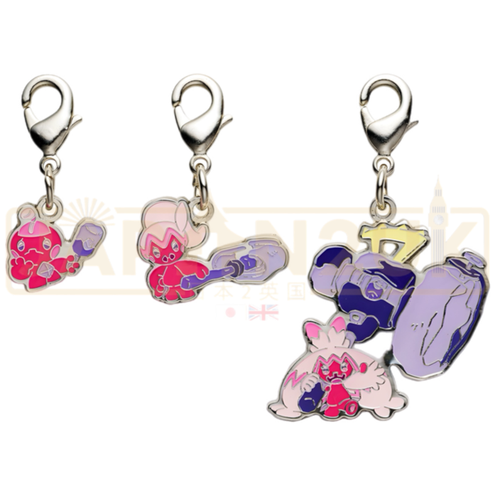 Pokemon Center Japan - 0957 / 0958 / 0959 Tinkatink, Tinkatuff & Tinkaton Metal Charm/Keychain