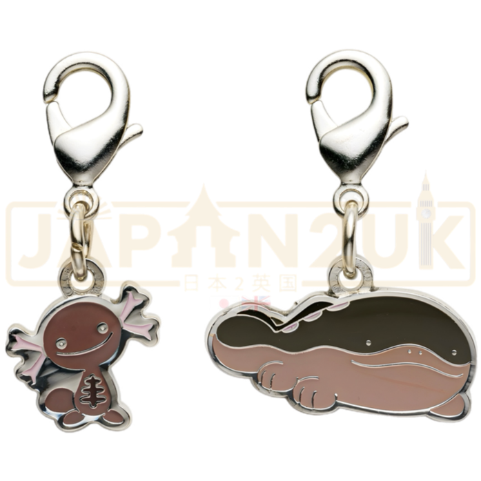 Pokemon Center Japan - 0194 / 0980 Wooper & Clodsire Metal Charm/Keychain