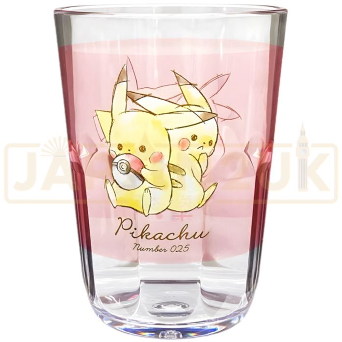 Pokemon Center Japan Pikachu Number 025 Pink/Clear Plastic Tumbler