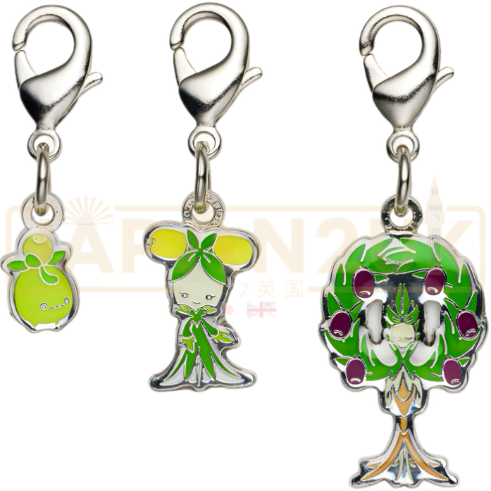 Pokemon Center Japan - 0928 / 0929 / 0930 Smoliv, Dolliv & Arboliva Metal Charm/Keychain