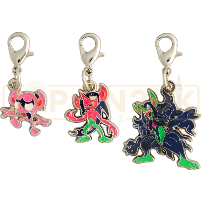 Pokemon Center Japan - 0859 / 0860 / 0861 Impidimp, Morgrem & Grimmsnarl Metal Charm/Keychain