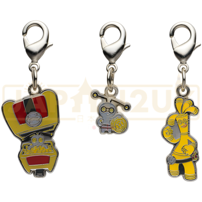 Pokemon Center Japan - 0999 / 1000 Gimmighoul (Both Forms) & Gholdengo Metal Charm/Keychain