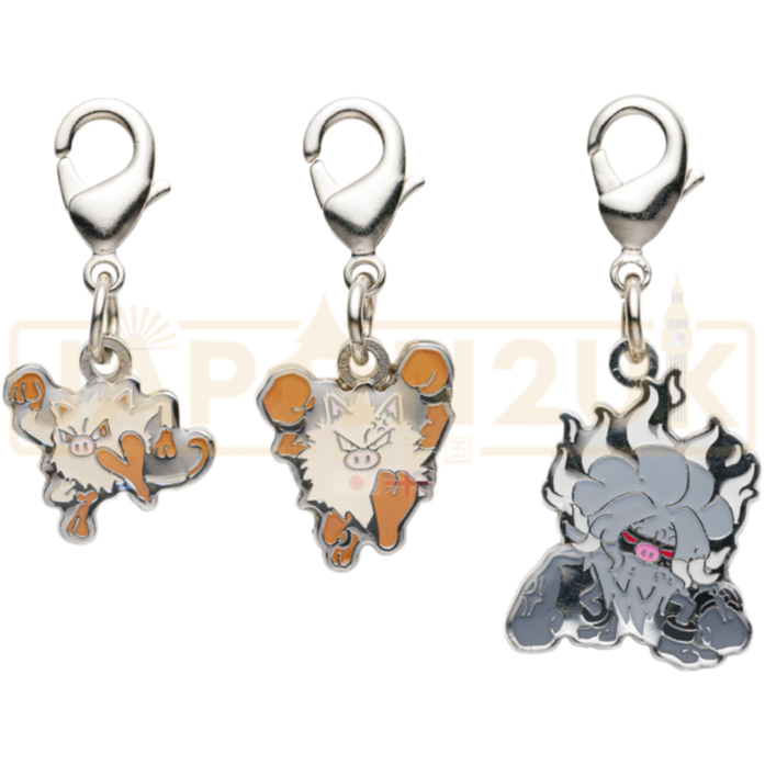 Pokemon Center Japan - 0056 / 0057 / 0979 Mankey, Primeape & Annihilape Metal Charm/Keychain