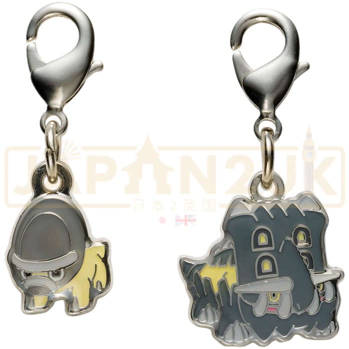 Pokemon Center Japan - 0410 / 0411 Shieldon & Bastiodon Metal Charm/Keychain