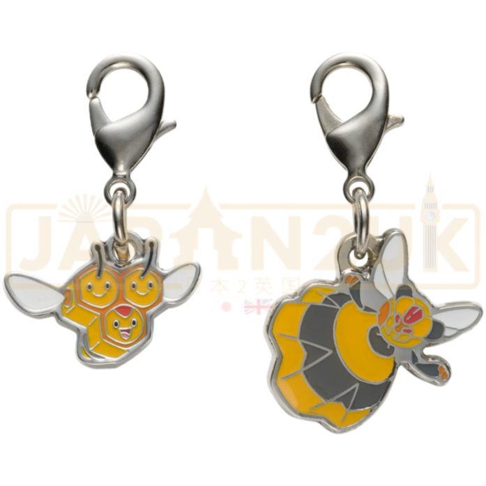 Pokemon Center Japan - 0415 / 0416 Combee & Vespique Metal Charm/Keychain