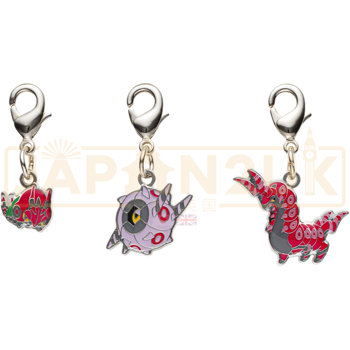 Pokemon Center Japan - 0543 / 0544 / 0545 Venipede, Whirlipede & Scolipede Metal Charm/Keychain