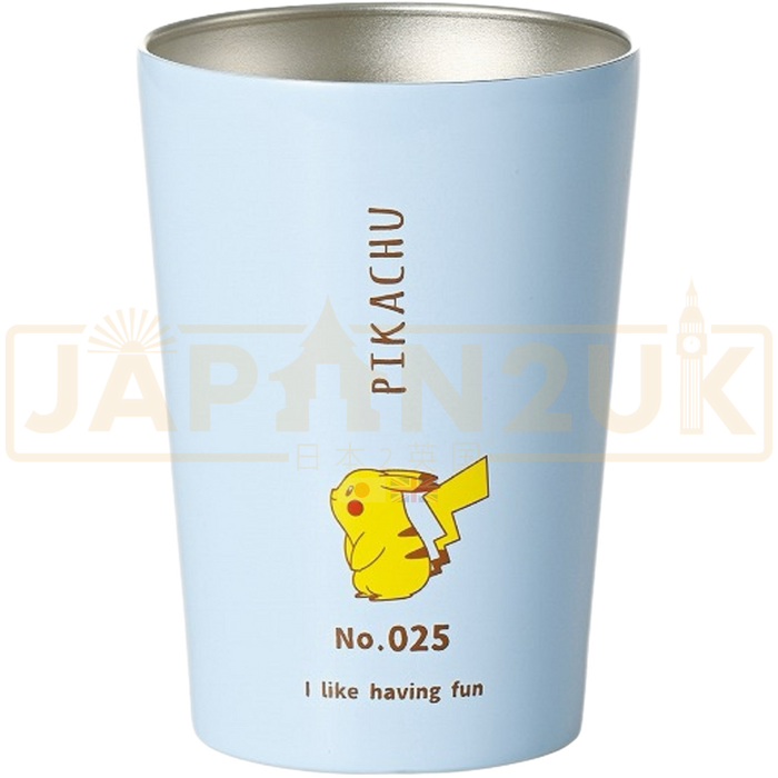 Pokemon Center Japan Pikachu Number 025 Blue Stainless Steel Tumbler Cup