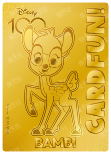 Joyful Disney 100 Years Card Double Sided Lattice D100-LR11 Bambi