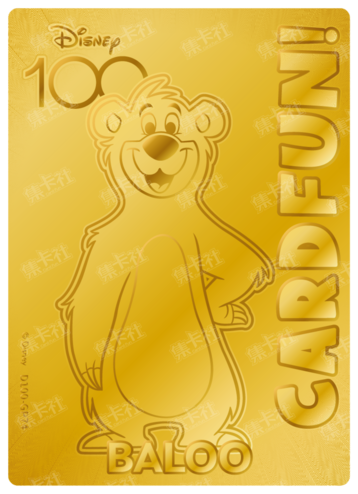 Cardfun Joyful Baloo Gold 1/100 Stamped Lithography Disney 100 D100-GP74