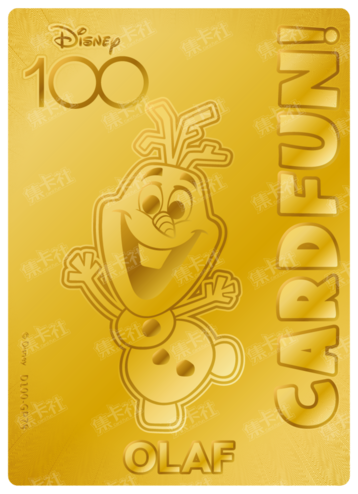 Cardfun Joyful Olaf Gold 1/100 Stamped Lithography Disney 100 D100-GP78