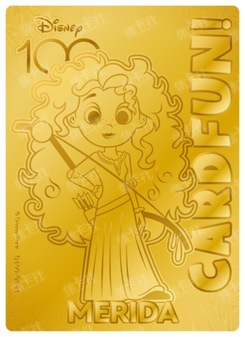 Cardfun Joyful Merida Gold 1/100 Stamped Lithography Disney 100 D100-GP84