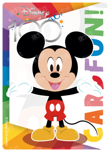 Cardfun Joyful Mickey Mouse Rainbow Card Disney 100 D100-SR00