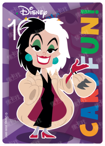 Cardfun Joyful Cruella de Vil Rainbow Card Disney 100 D100-SR57