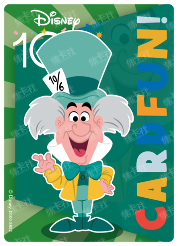 Cardfun Joyful Mad Hatter Rainbow Card Disney 100 D100-SR82